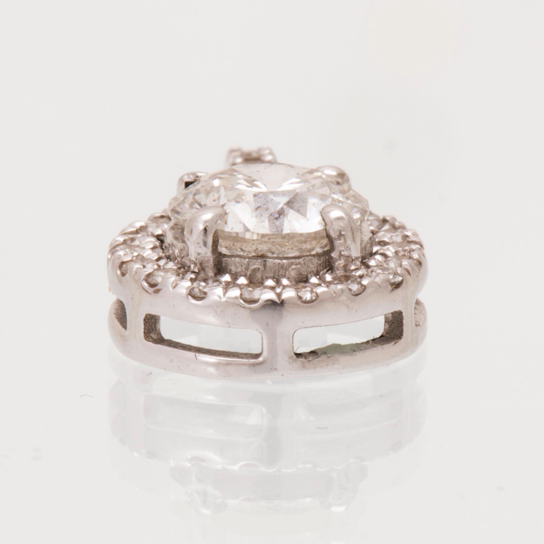 Hänge 18K vitguld och briljantslipade diamanter GIA cert.