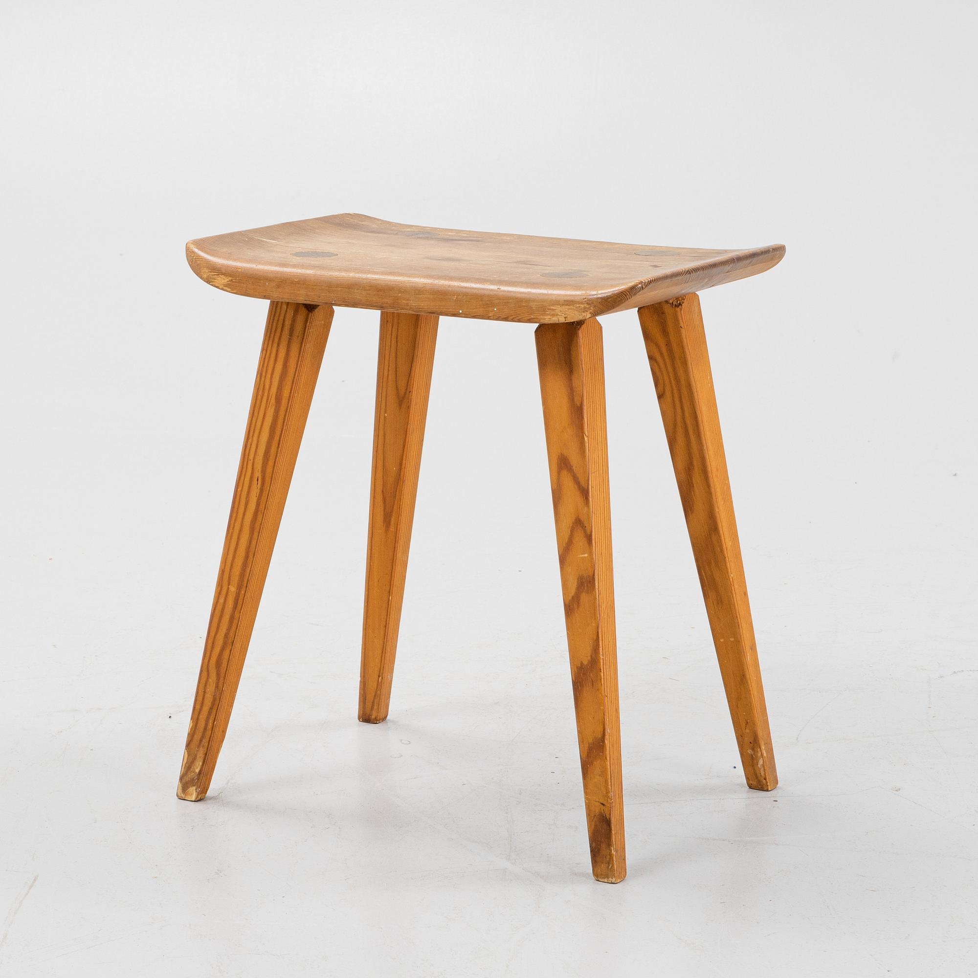 Carl Malmsten, a Visingsö' pine stool, AB Karl Andersson & Söner, second half of the 20th century.
