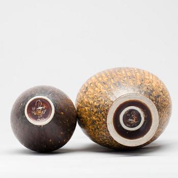 KANNOR, 2 st, stengods, Gunnar Nylund, Rörstrand.