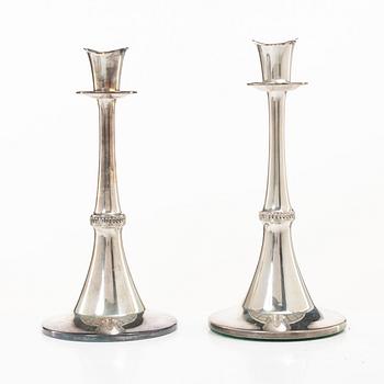 Markströms Guldsmeds Ab, Ljusstakar, ett par, silver, Uppsala 1962-1966.
