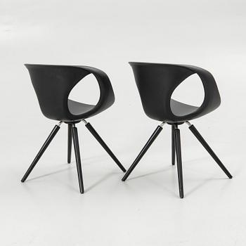 Martin Ballendat, armchairs, a pair, “Flat Armchair 923”, Tonon, Italy.