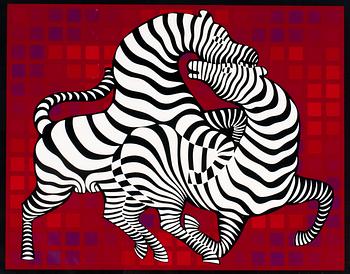 210. Victor Vasarely, "PLAYFUL ZEBRAS".