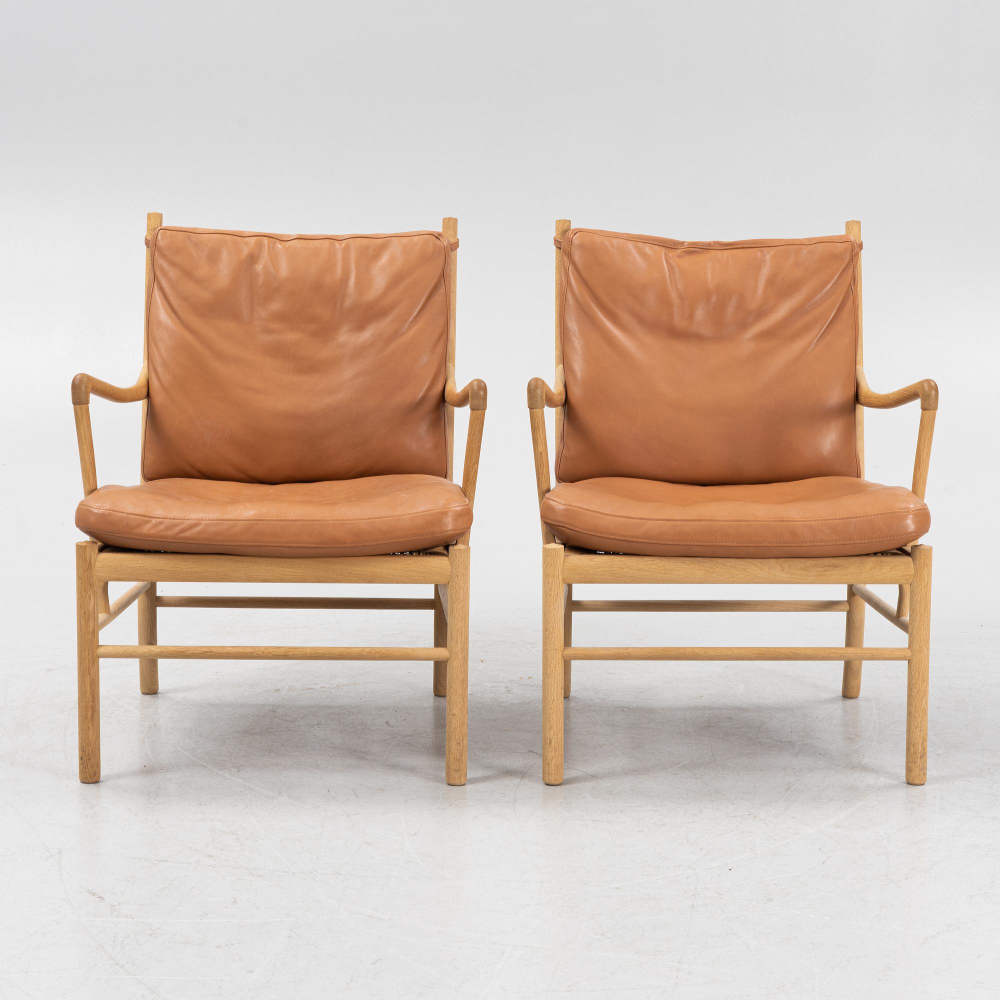 Ole Wanscher, fåtöljer, ett par, "Colonial Chair OW 149", Carl Hansen & Son, Danmark.