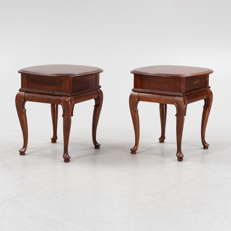 A pair of english style mahogany bedside tables, VIC, Canada, late 20th century.