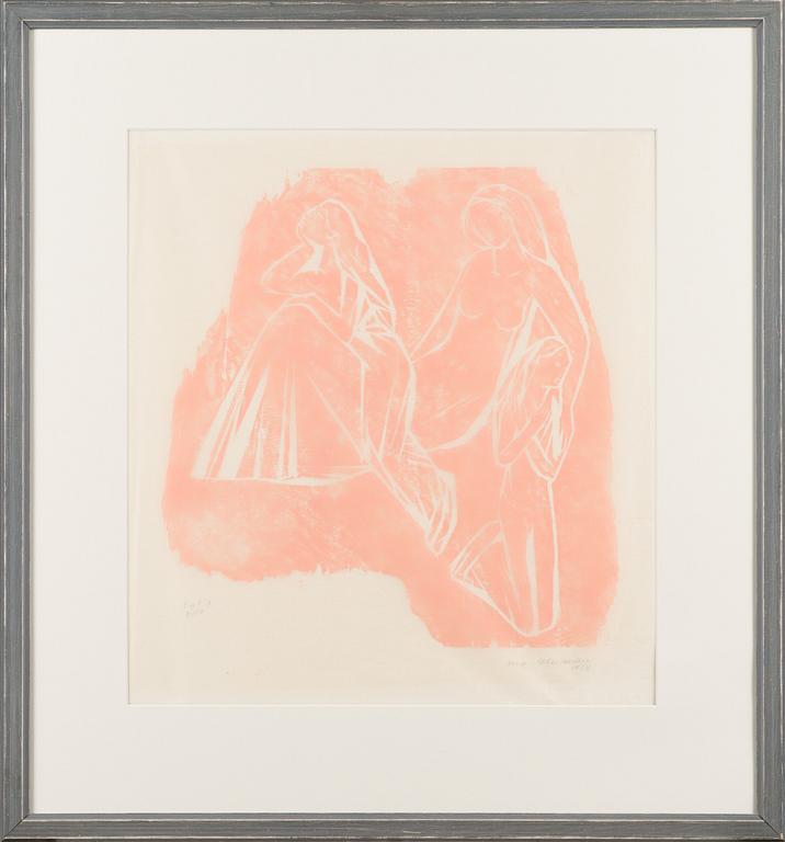 Ina Colliander, träsnitt, signerad, daterad -58 och numrerad T.p.l'a 10/10.