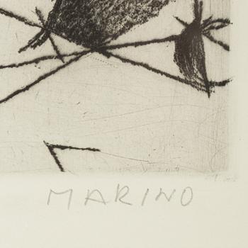 Marino Marini, färgakvatint. Signerad och numrerad VI/XXV med blyerts.