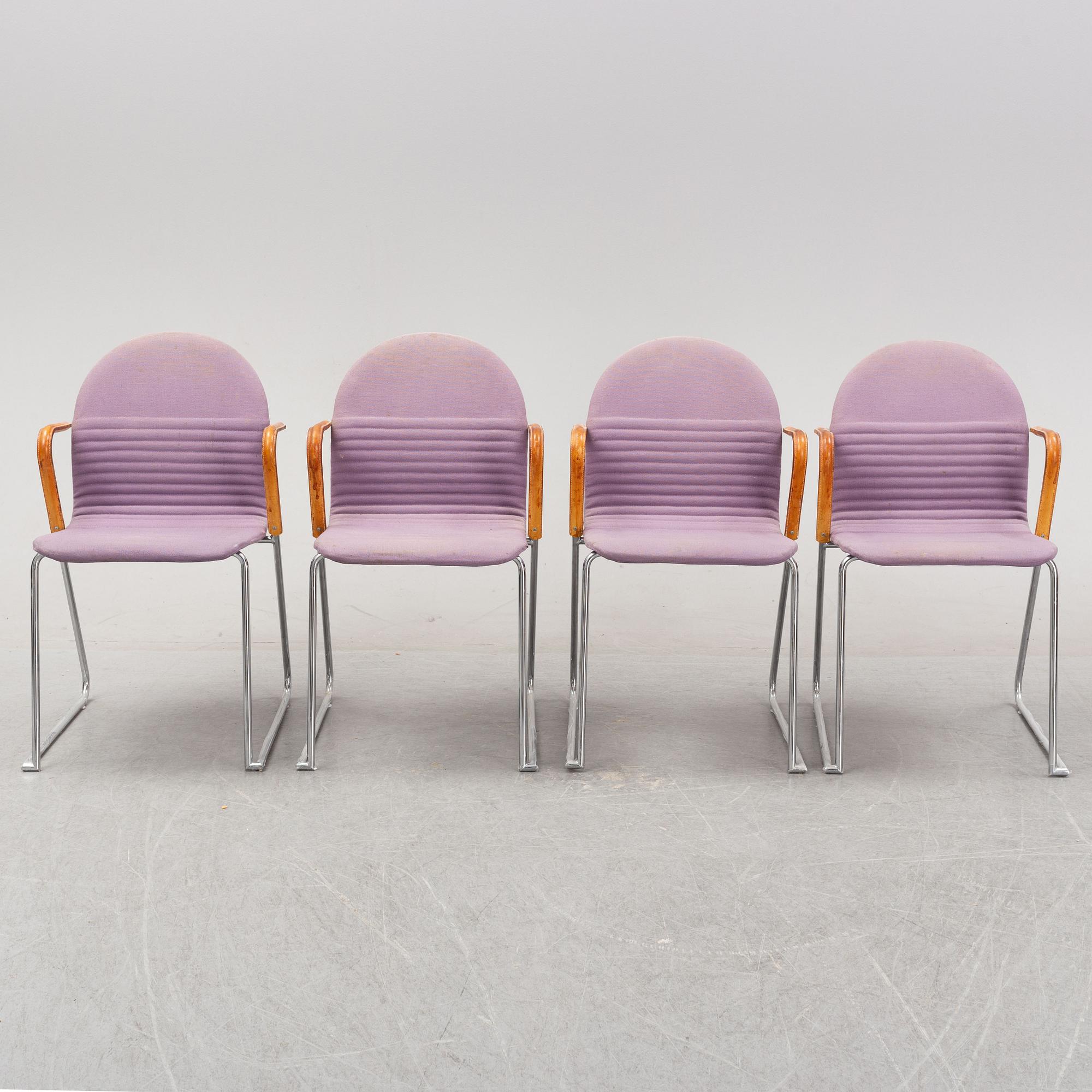 Kersti Sandin & Lars Bülow, karmstolar, 4 st, "Zig", 1980-tal.