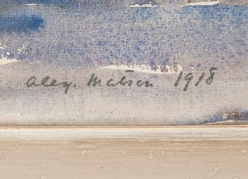 ALEX MATSON, akvarell, signerad och daterad 1918.