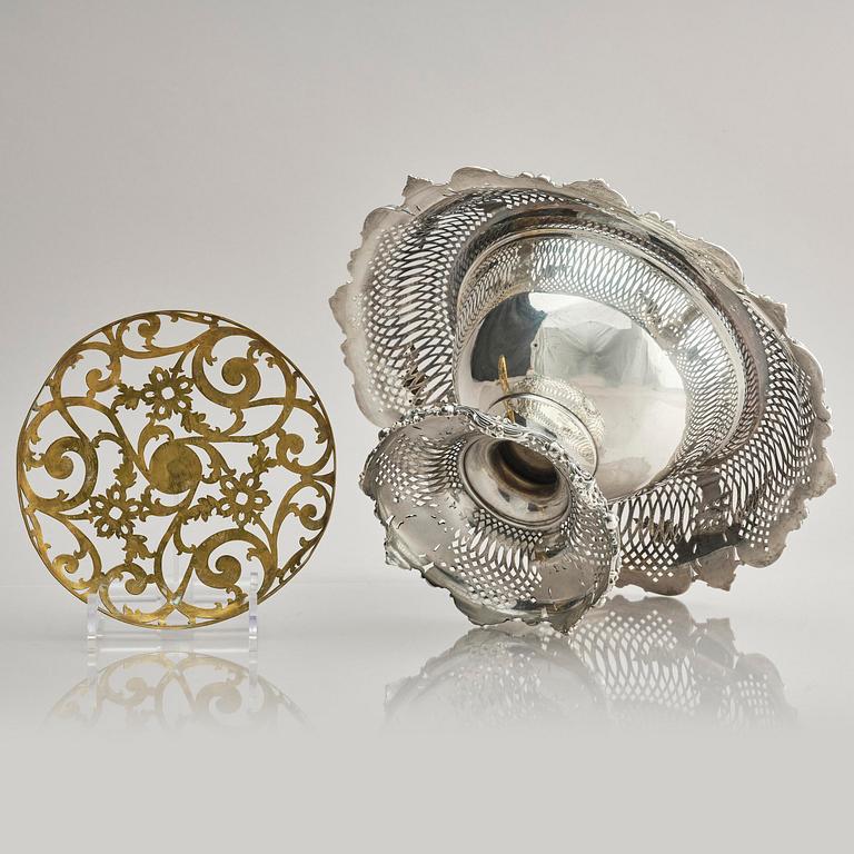 Praktskål med fat, sterling silver, Black, Starr & Frost, New York 1874-1908.