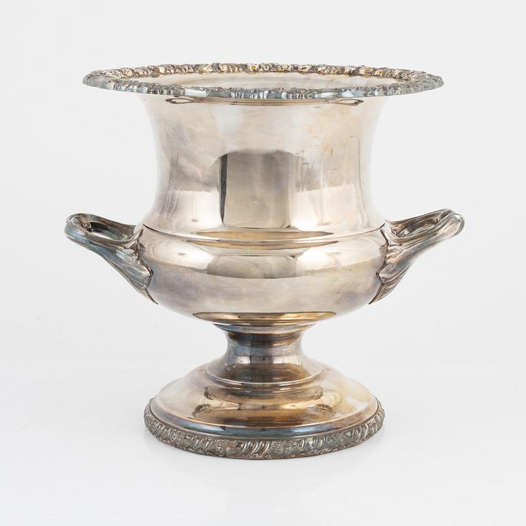 A silver plated wine cooler, 20th Century.