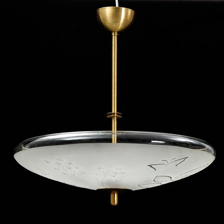 Birger Ekman, taklampa, Swedish Modern, Glössner, 1940-tal.