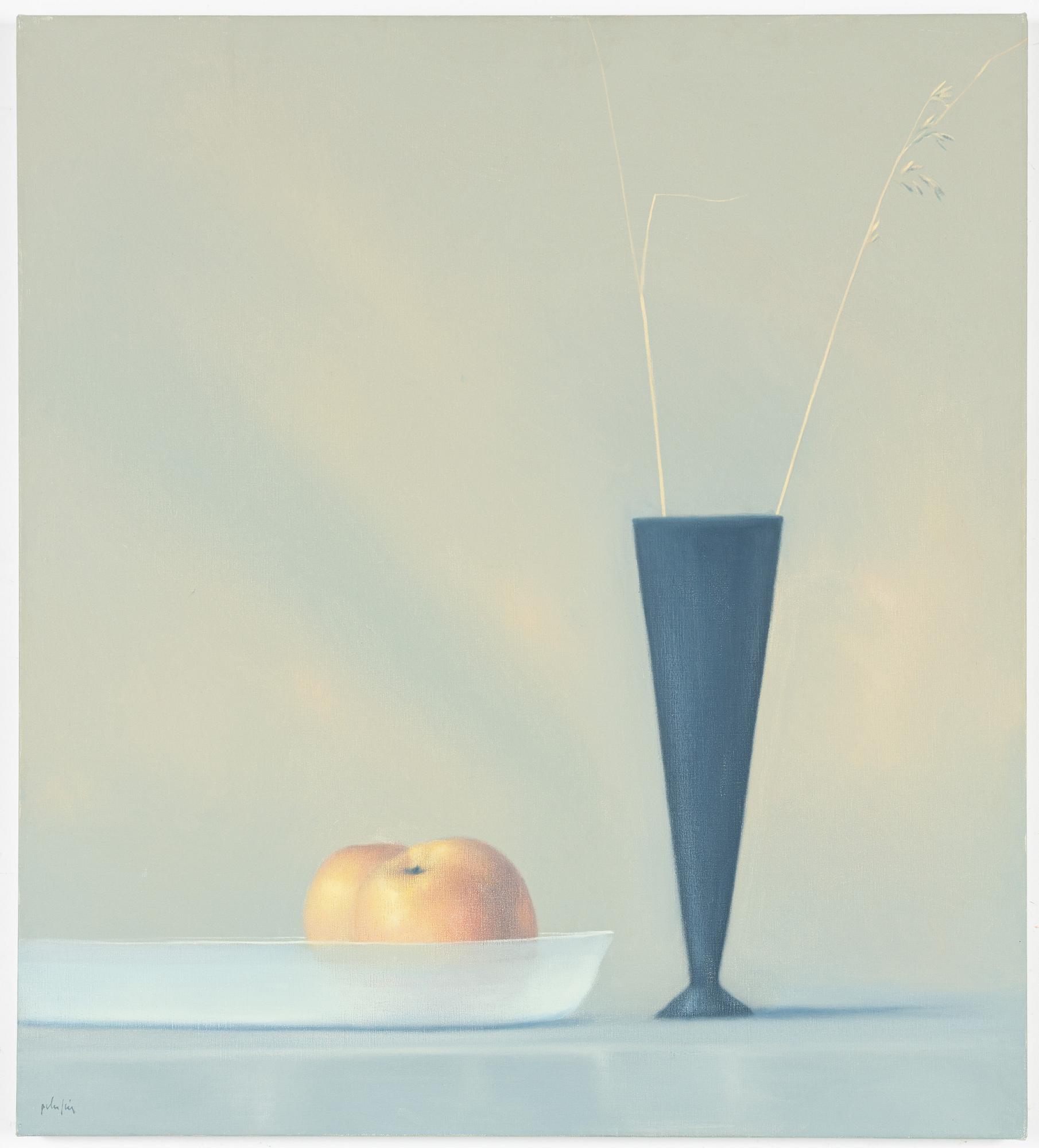 Peter Frie, Still Life with Vase and Apple.