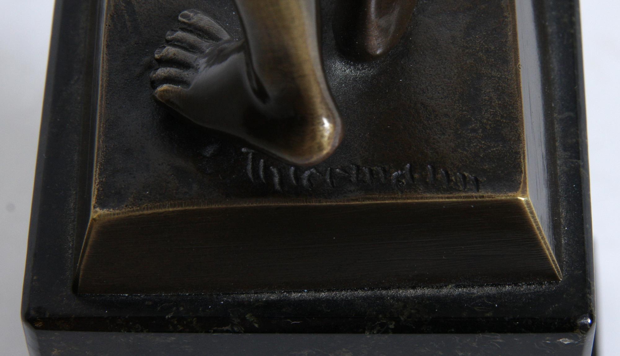 SKULPTUR, brons, otydl sign, 1900-talets första hälft.