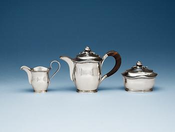 An Eric Råström three pcs of sterling tea service, by CG Råström, 1955.