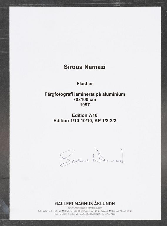 Sirous Namazi, "Flasher", 1997.