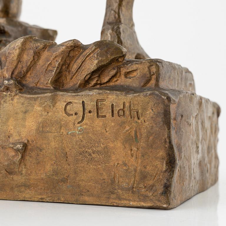 Carl Eldh, skulptur, signerad, gjutarstämpel. Brons, höjd 49 cm.