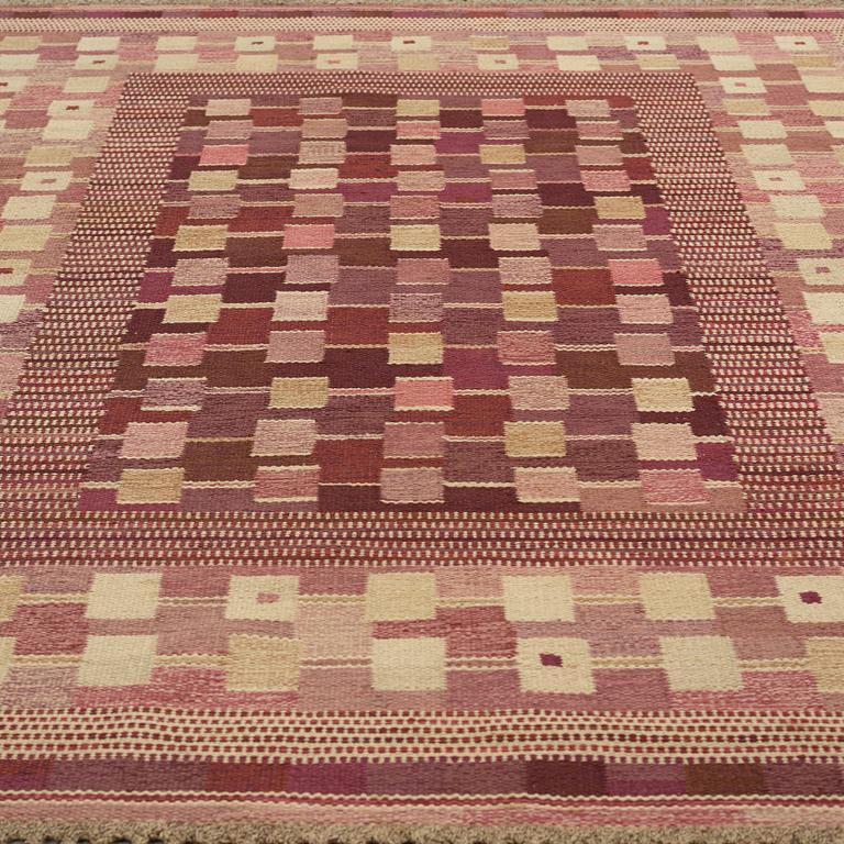 Marianne Richter, A CARPET, "Villemo, rosa", flat weave, ca 246,5 x 177 cm, signed AB MMF MR.