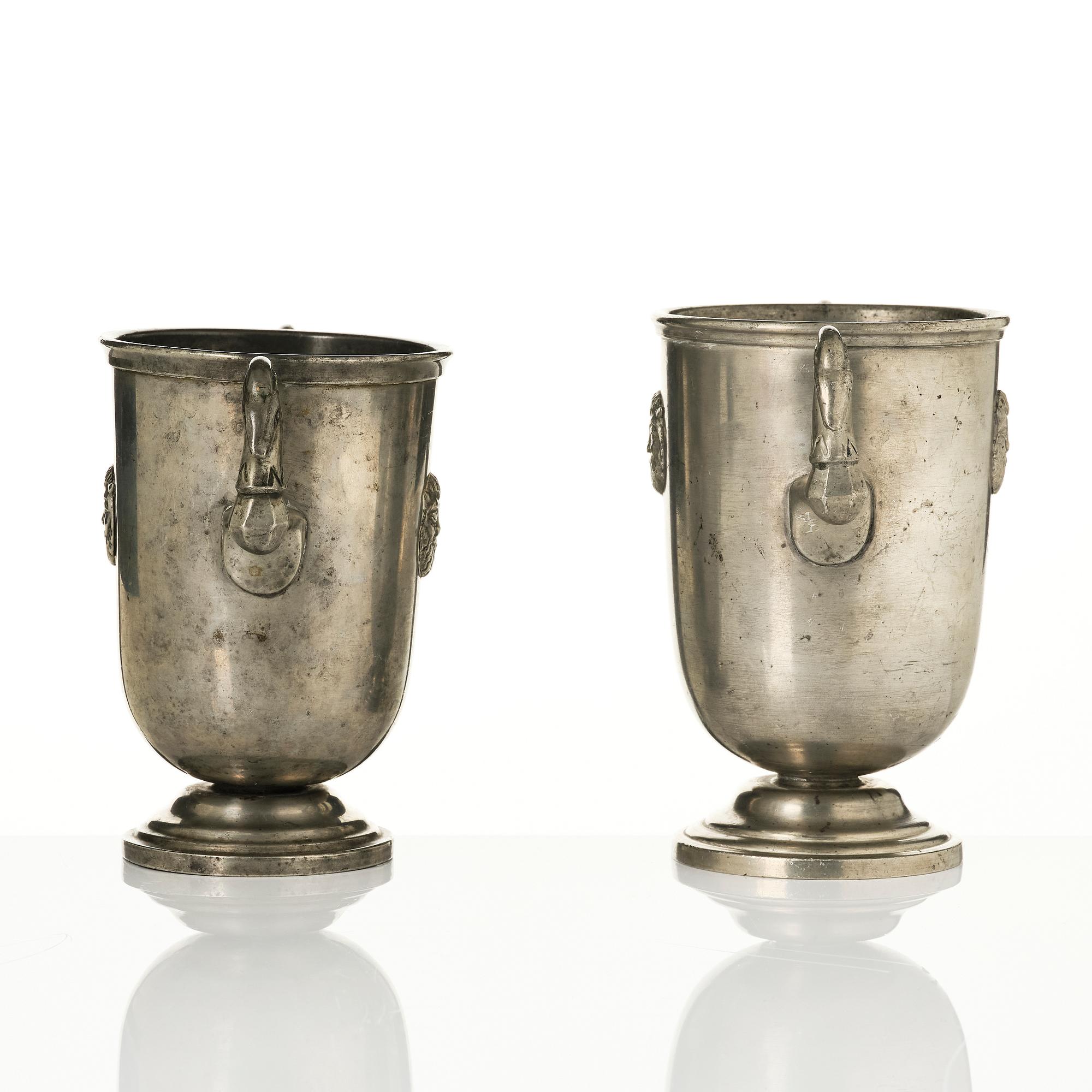 Nils Fougstedt, a set of two Swedish Grace vases, Herman Bergman art foundry, Stockholm, 1930.