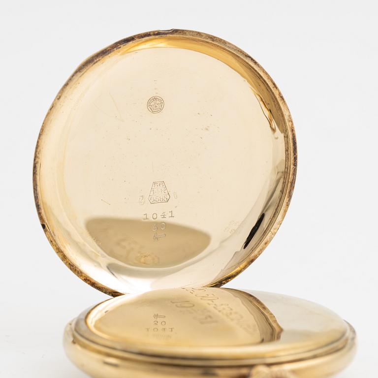 Perfecta, pocket watch, 14K gold, 51,5 mm.
