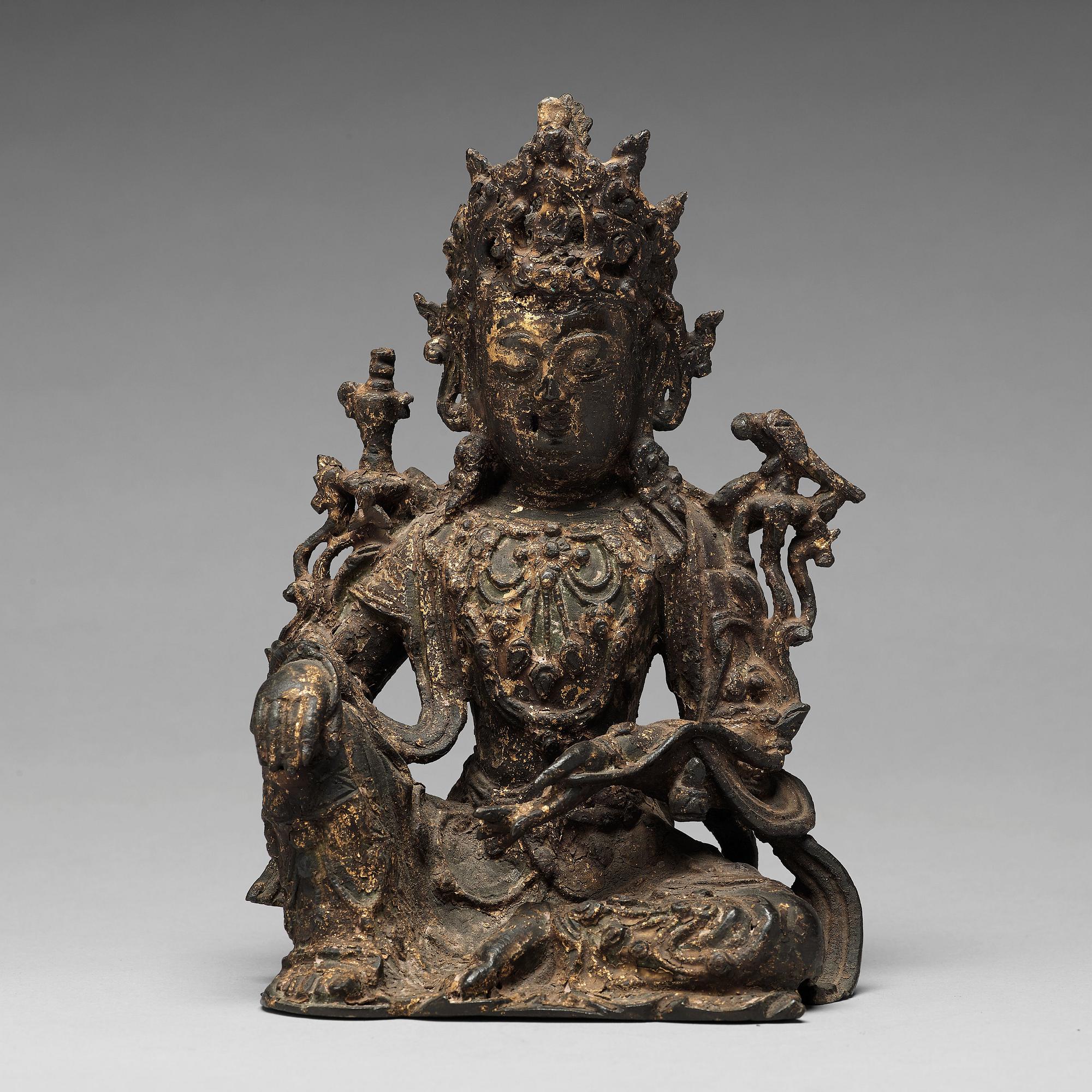BODHISATTVA, förgylld brons. Mingdynastin (1368-1644).