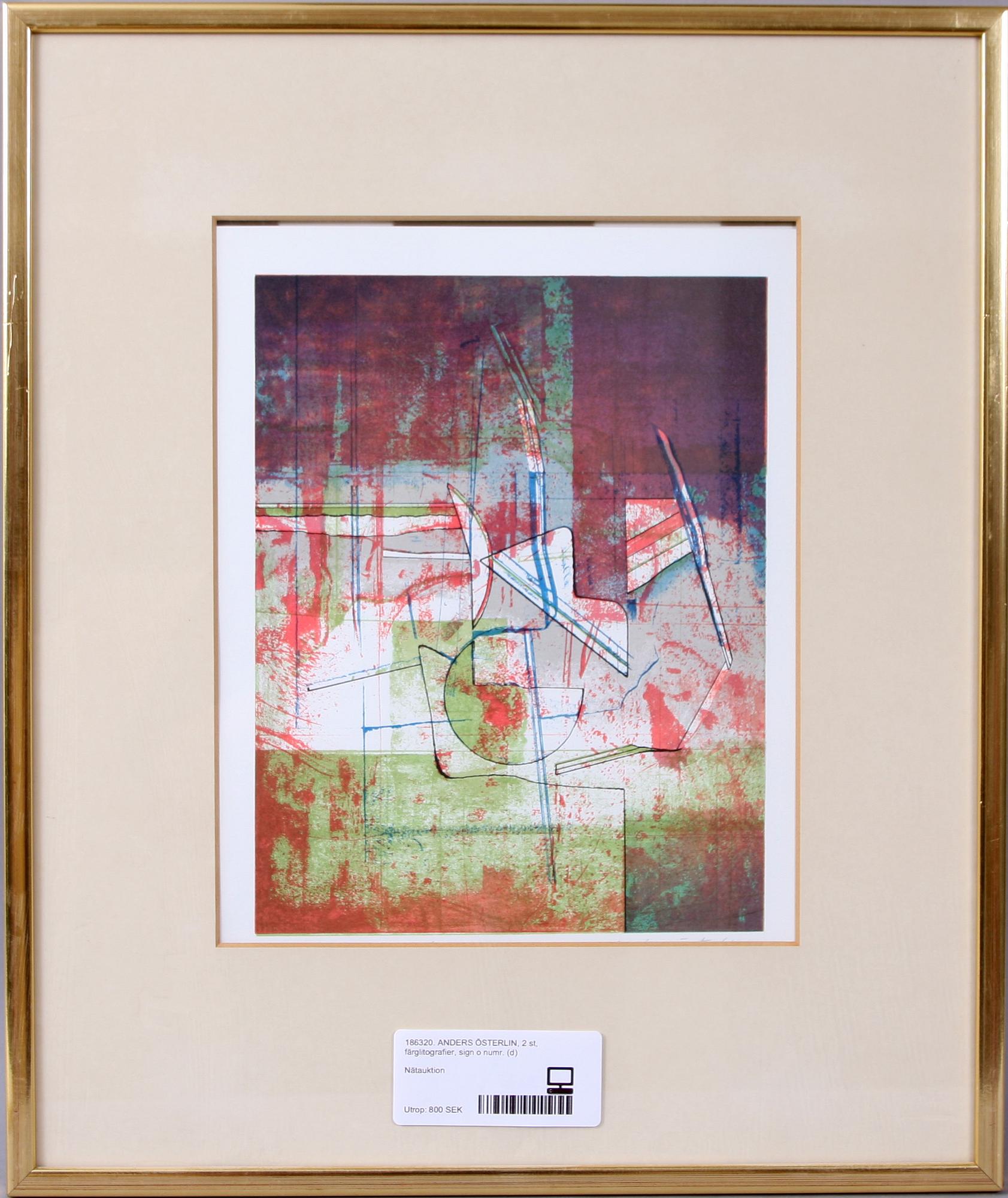 ANDERS ÖSTERLIN, 2 st, färglitografier, sign o numr.