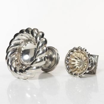 Bowl on foot, 2 pcs, silver, Vienna around the mid-19th century.