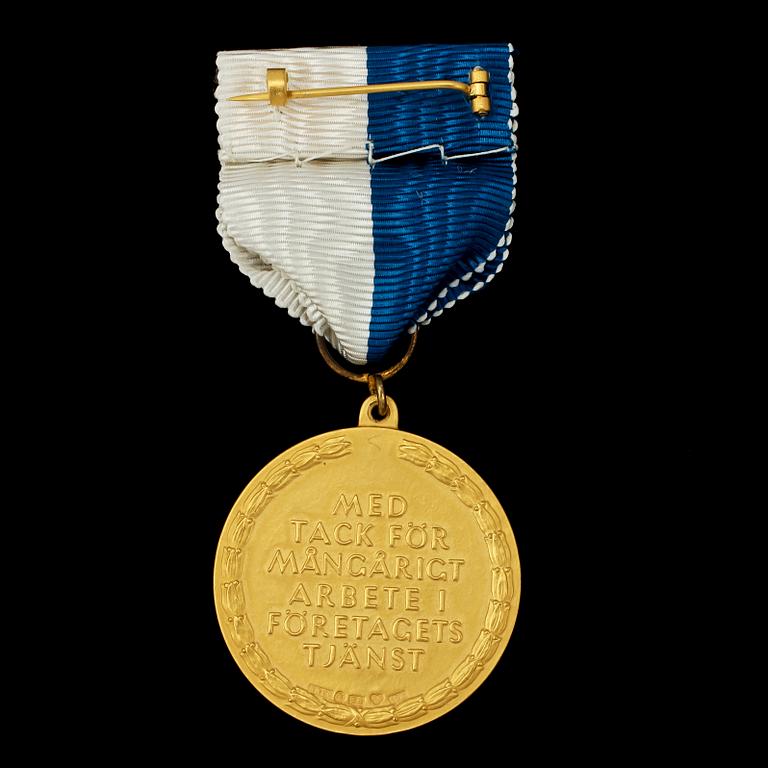 MEDALJ, 18k, S&Co, Stockholm, 1948, v 30 g.
