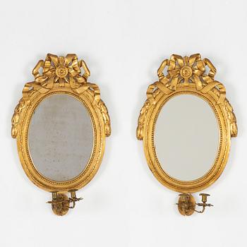 Mirror sconces, a pair, Gustavian, early 19th century.