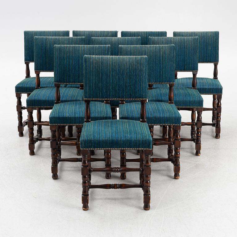 Ten Baroque style chairs, first half of the 20th Century.