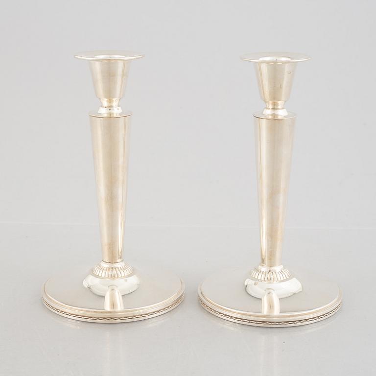 Eric Råström, ljusstakar, ett par, silver, CG Råström, Stockholm 1969.