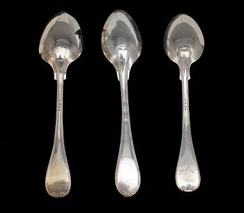 MATSKEDAR, 6+5+2, silver, bla Abraham Hamnqvist, Åmål 1818. Totalvikt ca 800 gram. 1800-1900-tal.