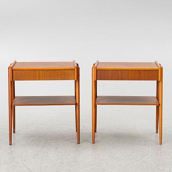 A pair of bedside tabled, AB Carlströms & co Möbelfabrik, Sweden, mid20th century.