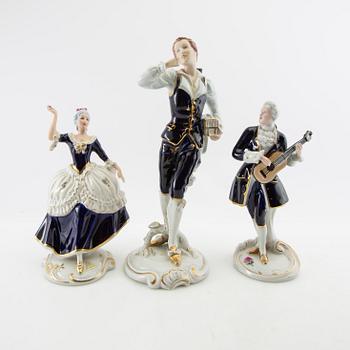 Figurines 3 pcs Royal Dux Germany mid-20th century porcelain.
