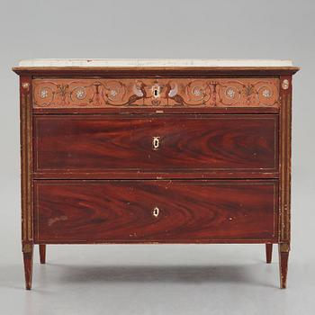 A Swedish late Gustavian commode, from Nils Asplind's workshop in Falun, active 1785-1820.