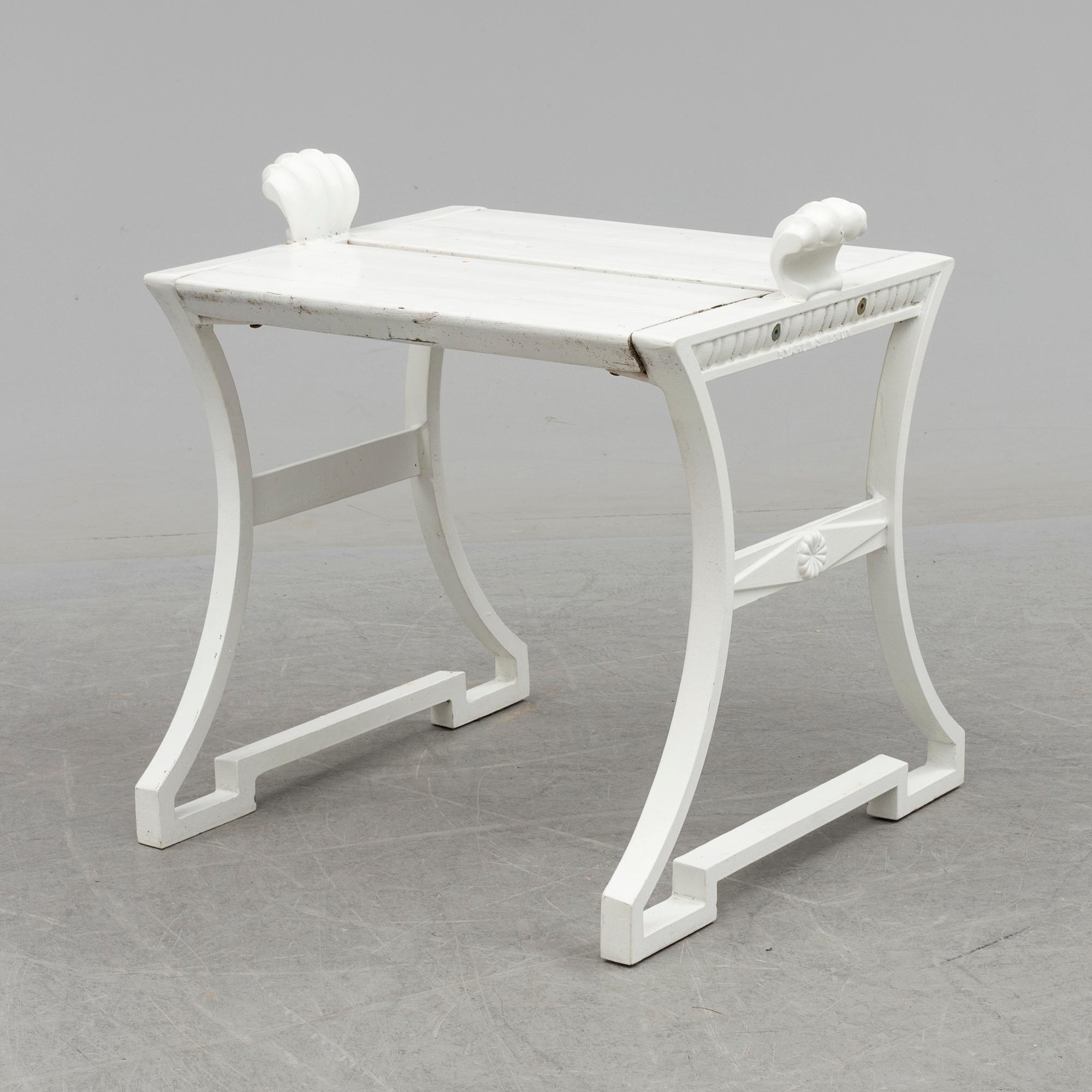 A "Sneckan" bench by Folke Bensow for Byarums bruk in the late 20th century.