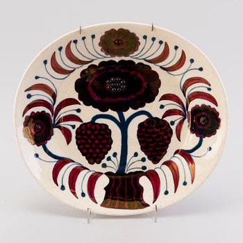 A BIRGER KAIPIAINEN TRAY, ceramic, 'Rose',  Arabia Art Made in Finland 1980, 1150/2000.