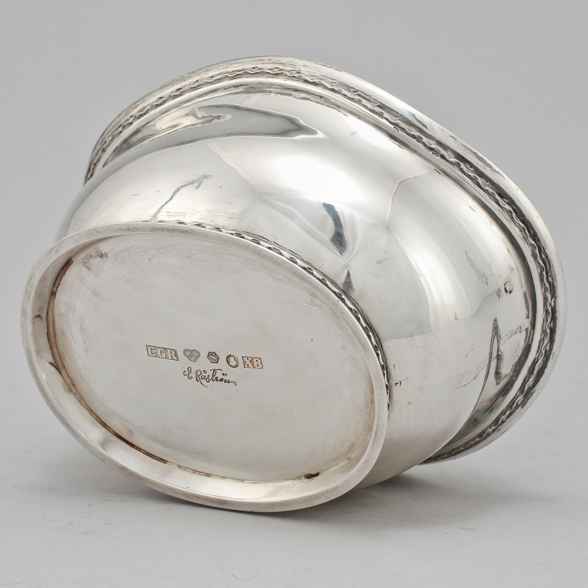 KAFFESERVIS, 4 delar, silver, Eric Råström, C G Råström Stockholm, 1947 samt 1948. Vikt 1 690 g.