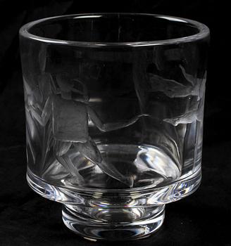 SKÅL, glas, Erik Höglund, Boda, sign o numr. Dat 1997.