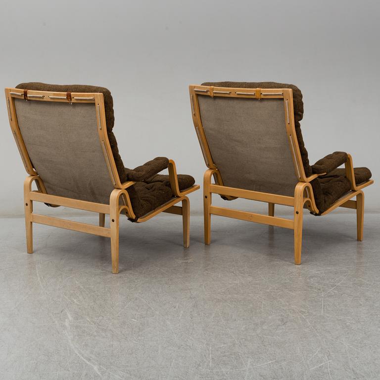 A pair of 'Ingrid' easy chairs by Bruno Mathsson, Dux. Second half of the 20th century.