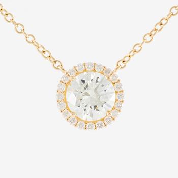 Collier 18K guld med briljantslipade diamanter.
