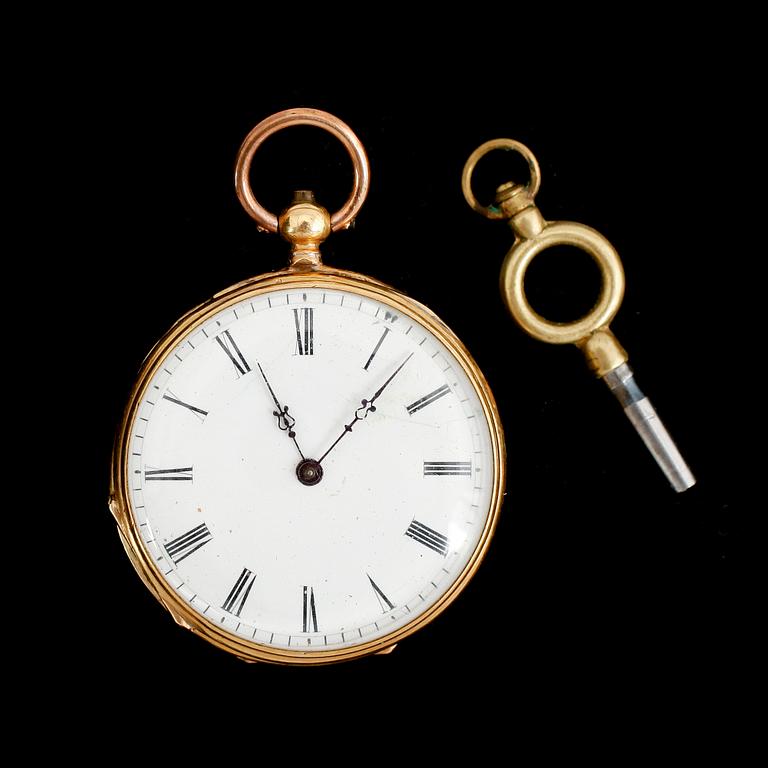 FICKUR, 18 k guld, sekelskiftet 1900.
