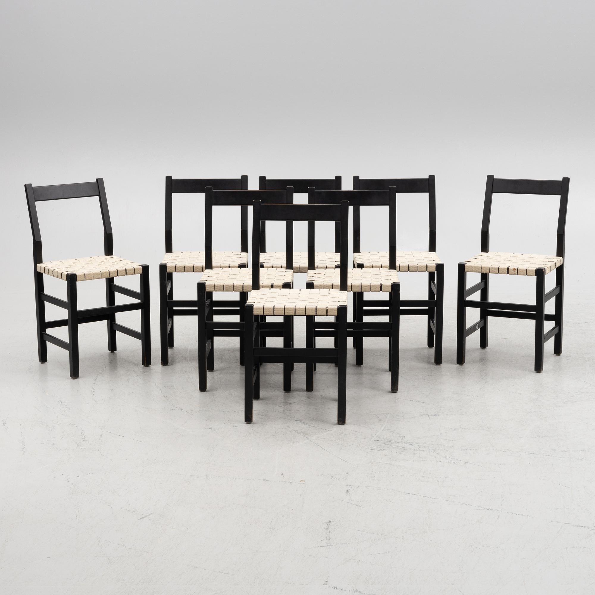 John Kandell, eight "Schablon" chairs, Källemo, Sweden.