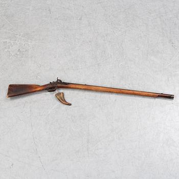A Swedish percussion rifle, 19th Century.