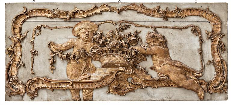 A Rococo 18th century overdoor.