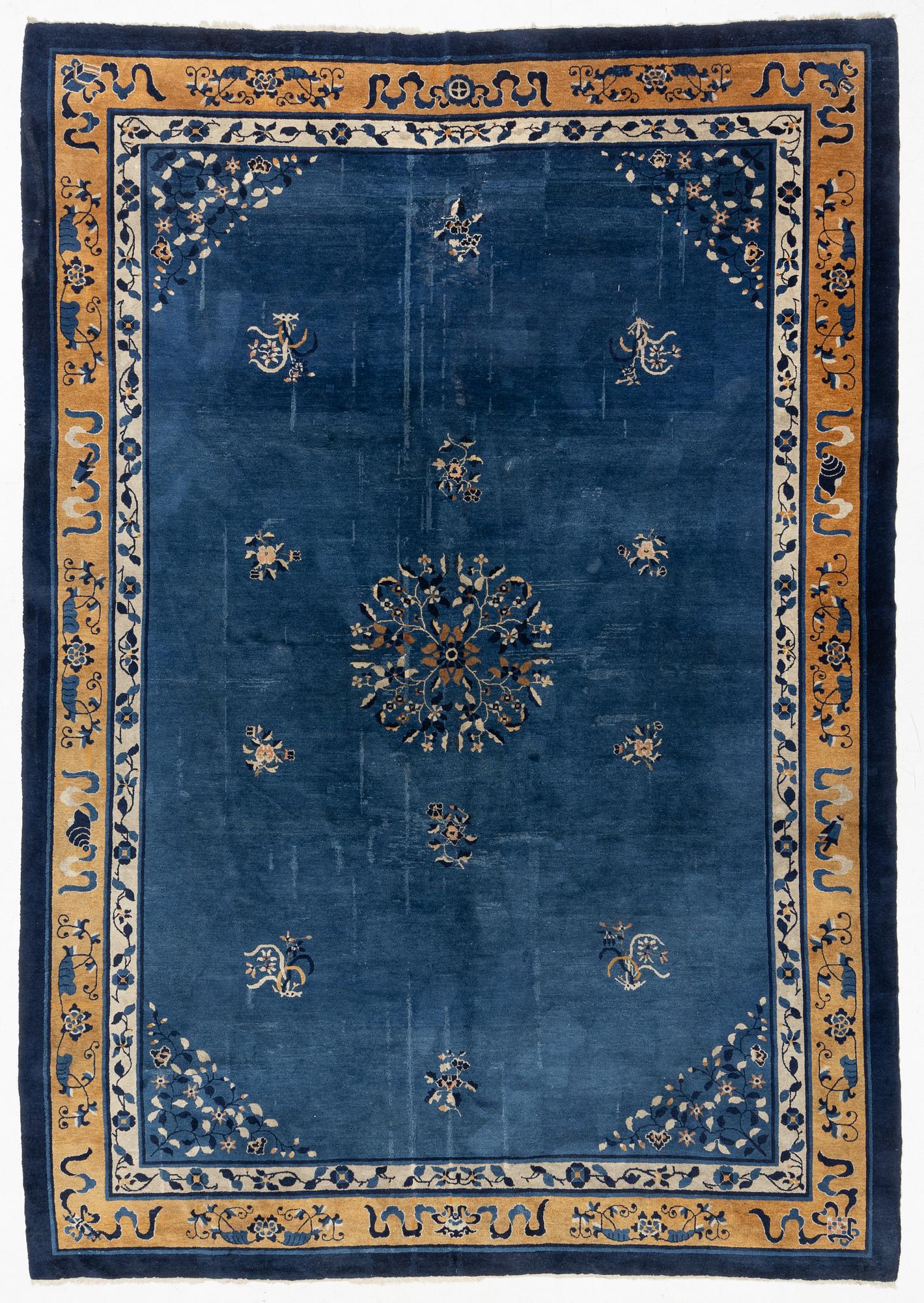 An antique Peking (Beijing) carpet, North China, c  435 x 311 cm.