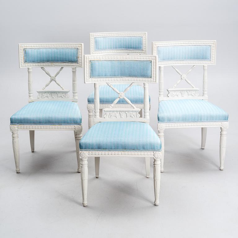 CHAIRS 4+2 pieces. Late gustavian, late 18th Century.