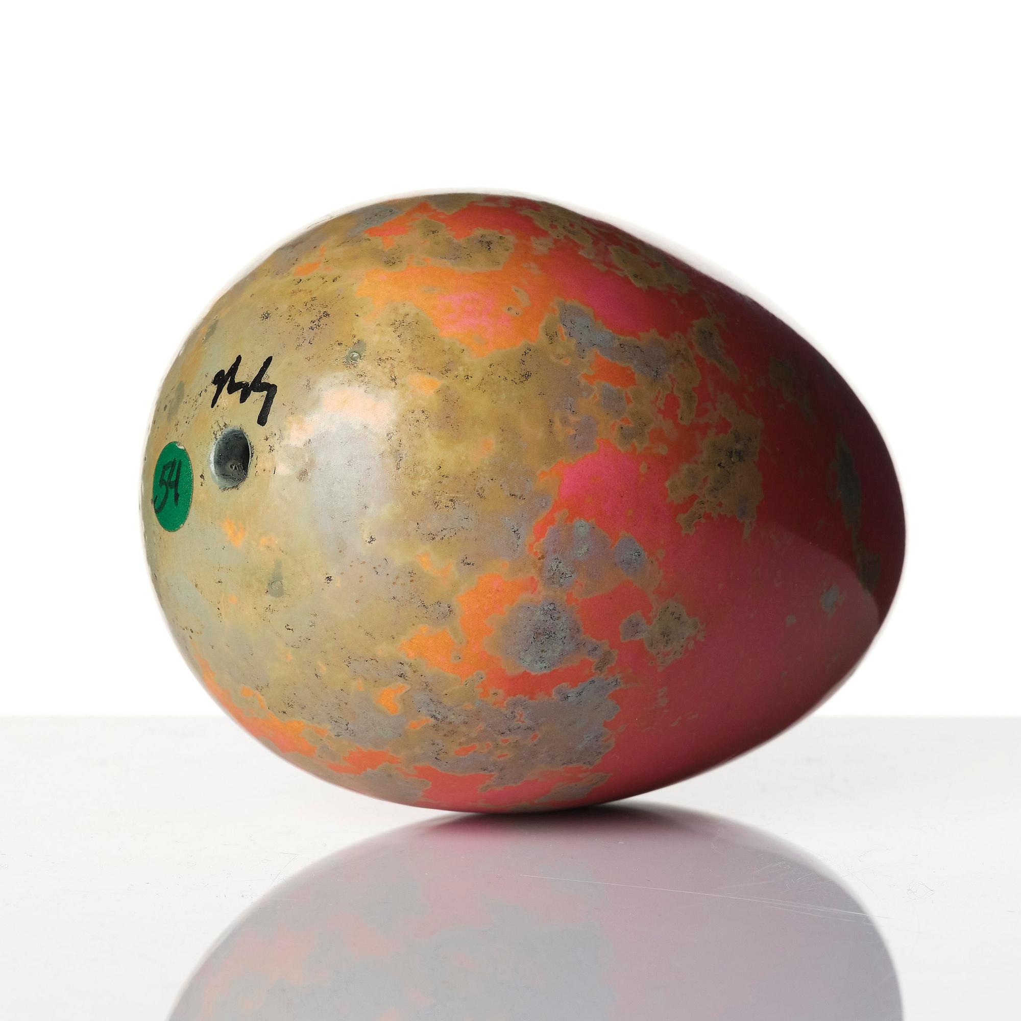 Hans Hedberg, a faience sculpture of an egg, Biot, France.