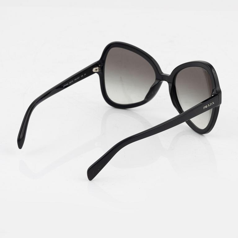 Prada, a pair of black sunglasses.
