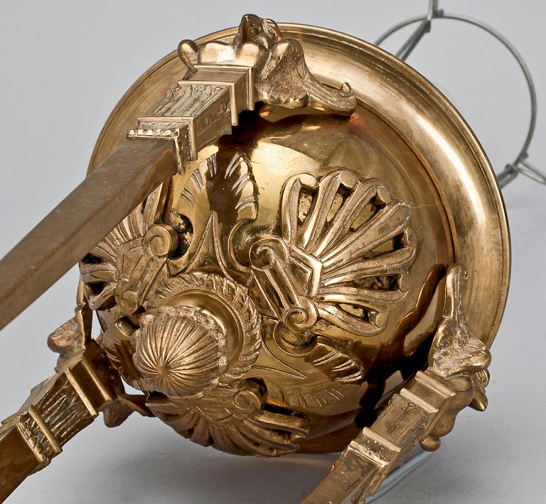 BORDSLAMPA, empire, mässing, Gusums bruk, 1800-talets första hälft.