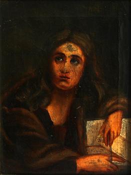 OKÄND KONSTNÄR, olja på duk. 1800-tal.